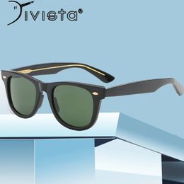 Lunettes de soleil carrées Men G15 Lens avec rivet Classic Women Sun Glasses pour conduire la pêche S33 Ivista