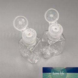 Vierkante Transparante 30 ml Handdesinfecterend Plastic Fles Flip Cap 1 OZ Sample Handwas Vloeistof Fles Draagbare Wasgel Container285A
