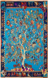 Écharpe à imprimé floral carré des femmes châles Foulard Femme Bleu Grande Sicre de soie en serre Drop 130130CM8680916