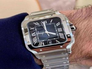 Square Watchs Luxury Unisexe 40mm Genève authentique en acier inoxydable Mécanique Femmes 039 Case de montre Bracelet résistant à l'eau 7768274