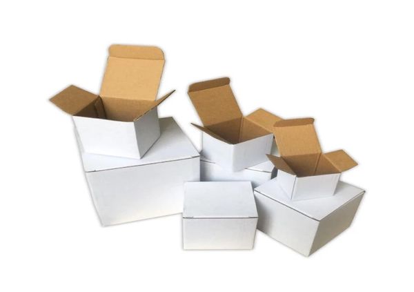 Boîte cadeau carrée en carton blanc, boîte en papier ondulé, emballage Postal Express épais 4044892