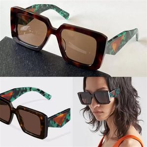 Carré femmes luxe cool lunettes de soleil Symbole PR23 léopard nuances voyage concepteur hommes tendance léopard vert jade pierre lunettes de soleil