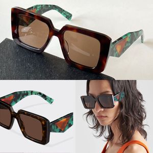 Lunettes de soleil carrées de luxe pour femmes Symbole PR23 Leopard Shades Travel Designer Men Trending Leopard Green jade stone Lunettes de soleil Corne de buffle épaisse Lunettes de soleil