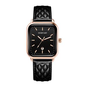 Square Women's Watch Wholesale Leisure Live Quartz Diamonds Pattern Belt Watch Calendar Watch Femmes