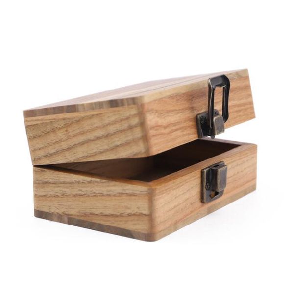 Caja cuadrada de madera para alijo Bandeja Accesorios para fumar Contenedores de aceite Conjunto Cera Almacenamiento de bambú Latas de tabaco Frascos de madera 2 Estilos para pipas Cachimbas