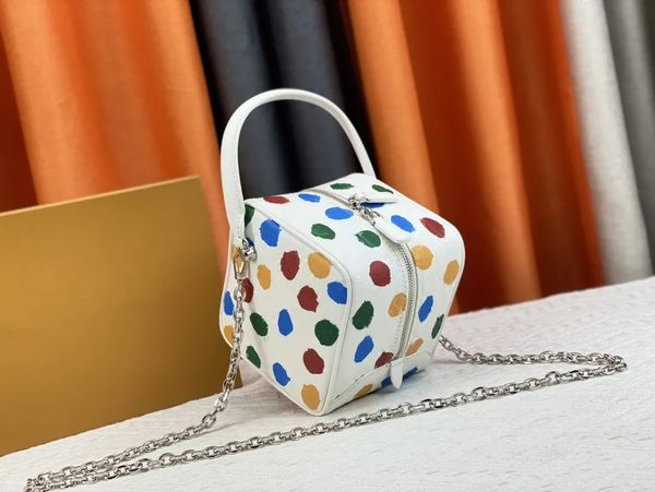 Bolso cuadrado Yayoi Kusama Infinity Dots Capucines Bolsas de dados Rania Lindo bolso de mano Bolso de cuero Diseñador Colorido Punto Embrague Monedero Bolso cruzado