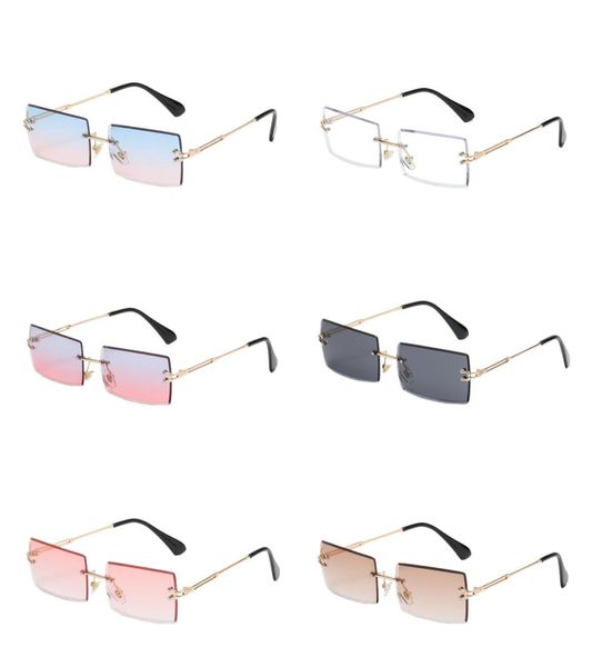 Lentes cuadradas Gafas de sol de diseñador para mujer gafas de sol sin marco lente transparente unisex sonnenbrille tonos diseñador hombres gafas de sol lunette homme gafas