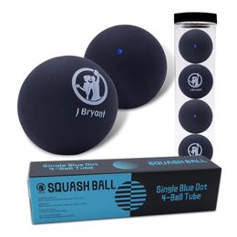 Balles de squash pour débutants et enfants, entraînement de compétition en caoutchouc à point bleu unique, paquet de 4 240313