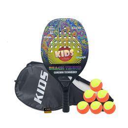 Racetas de calabaza 6 14 YO Kids Beach Tennis Racket Beginner Carbon Fiber 270G Luz adecuada para niños con cubierta Presente Black Friday 230816