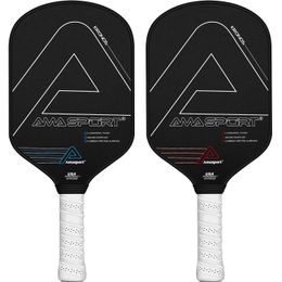 Raquettes de squash AMASPORT Pickleball Paddle PA016 USAPA Approuvé Fibre de surface de friction en carbone Rotation maximale Palette légère Dura Foam Edge 230906