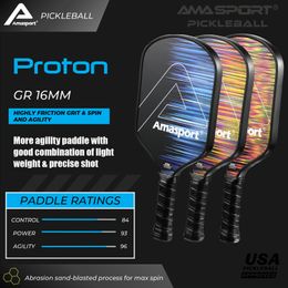 Raquettes de squash AMASPORT Proton Pickleball Paddle Carbon Friction Surface Pickle Ball Paddle PA016 USAPA APPROVED 230727