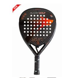 Squashrackets Black Wolf Set Racket pala padel racket 12k Carbon fiberhigh origineel met tas 230824