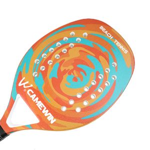 Raquettes de squash CAMEWIN adulte professionnel plein carbone raquette de Tennis de plage doux EVA visage Raqueta avec sac unisexe équipement Padel 230824