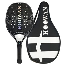 Squashrackets HOOWAN Strand Tennisracket Carbon Frame Glasvezel Gezicht Zachte EVA Kern Kleurverloop 24K met Zak 231020