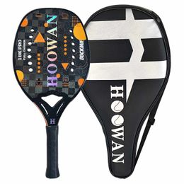 Raquettes de courge Hoowan Buckmie 18K Pro Beach Tennis Raquette de marque en fibre de carbone Paddle pour offensive avancée 20mm 230824