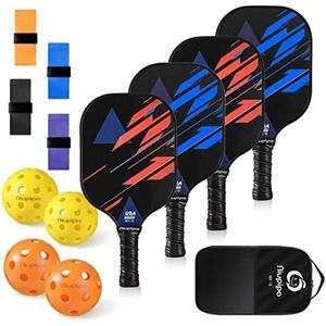 Squashrackets niupipo Pickleball Paddles Lichtgewicht Pickleball-rackets met glasvezeloppervlak Pickleball-set met 4 Pickleball-ballen en 1 zak 230831