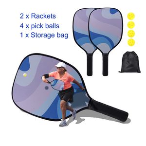 Raquettes de squash Pickle Ball Paddle avec 4 balles Raquettes de Pickleball légères Portable Durable Antidérapant Résistant à l'usure pour l'entraînement de compétition 230831