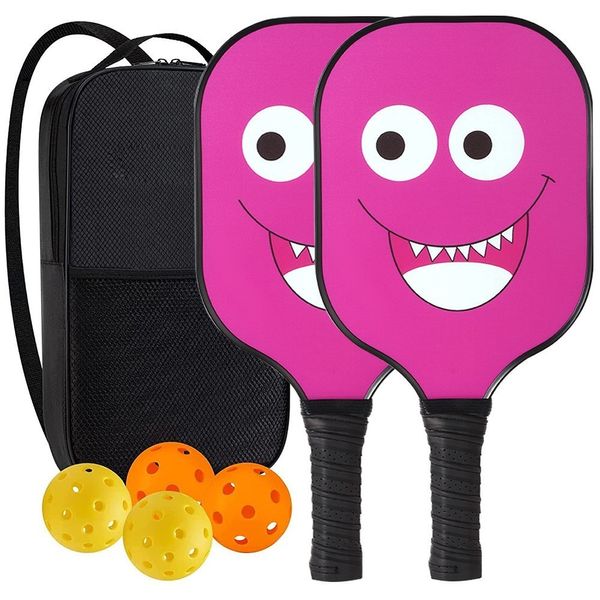 Raquetas de Squash Paleta de Pickleball Juego de 2 paletas de bolas de pepinillo de grafito con 4 bolas de Pickleball Bolsa de transporte Juegos de raquetas de Pickleball para principiantes 230823