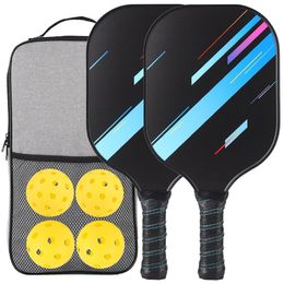 Raquettes de squash Ensemble de pagaies de pickleball Surface en fibre de carbone Raquettes à noyau en nid d'abeille Convient aux débutants de tous âges 230821