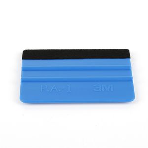 Mini SqueeGee Decals Gereedschap 3M Felt Edge Sticker PA-1 Blauw Verpakking Vinyl Filmplaat Auto Wrap Hand Applicator Wikkeltool Met Black Suede FELTS PP Schraper