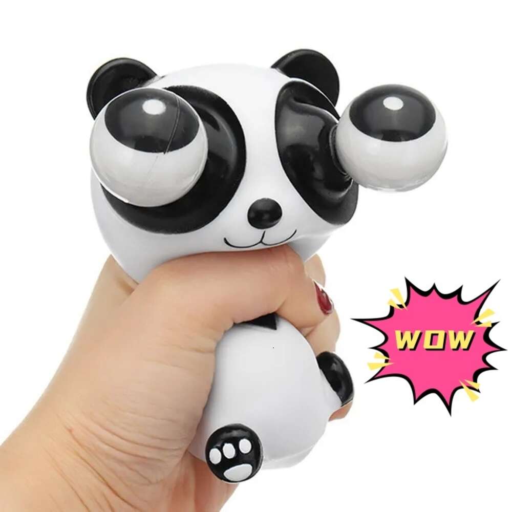 Squeeze Panda Gift Explosive Squishy with Popping Out Eyes Animal Sensory Interesting Panda Plaything for Kid Adults to Relieve Stress The