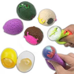 Squeeze Vent Toys Easter Dinosaur Eggs Crocodile Egg Bal Kinderen Knijp Muziek Tpr Soft Decompression Kids Toy ZM1013