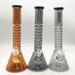 Squeeze wheel Chrome Beaker Bong en verre Pipe à eau Pipe à fumer Narguilé avec 1 bol et 1 tige en bas