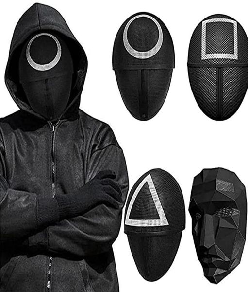 Máscara de juego de calamar para hombres y mujeres 2021 Disfraz de juego de calamar Trajes de cosplay Cubierta facial Accesorios de disfraces Accesorios de Halloween DHL Air Ex6462164