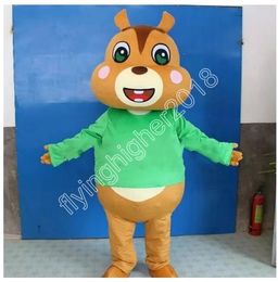 Costume de mascotte de dessin animé d'écureuil, taille adulte, personnage de dessin animé, carnaval, robe unisexe, robe de soirée fantaisie de noël