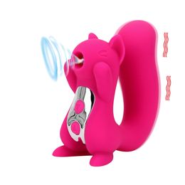 Vibrateur de succion en forme d'écureuil, vibrateur de Clitoris, mamelons, Stimulation du point G, jouet sexuel, ventouse de mamelon féminin