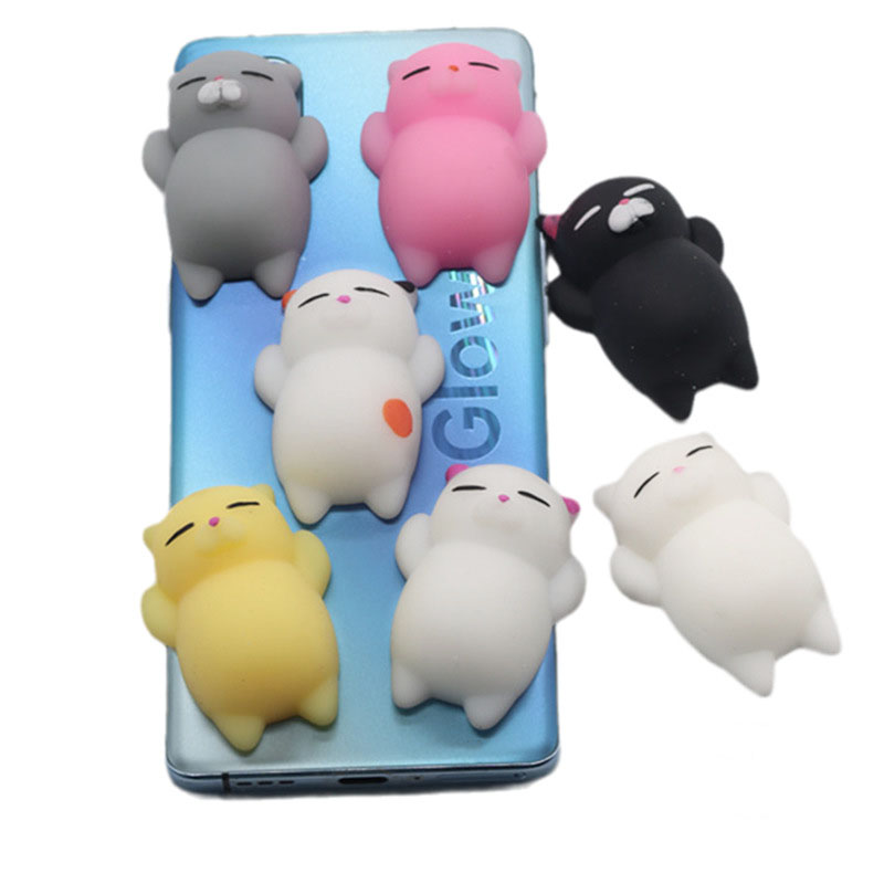 Squishies Squishy Toys Stuff Mochi Toy Cute Lovely Kitty Tuanzi Pinch TPR Small Animals Vent Decompression Toys