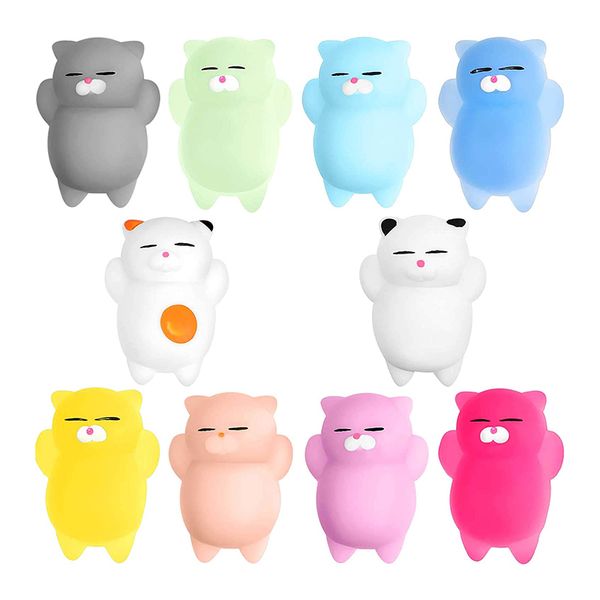 Mochi Squishy Toys Squishies Kawaii Fidget Soft Squeeze Cartoon Chat Animaux Sensoriel Anti Stress Relief Anniversaire Pâques Cadeaux De Noël pour Enfants Enfants Adultes