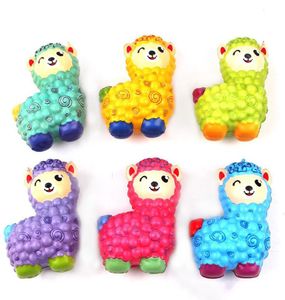 Squishy coloré alpaca rebond lent émulation animal pain 10 cm kawaii squisies arc-en-ciel de chat arc-en-décompression toys cadeaux 4710336