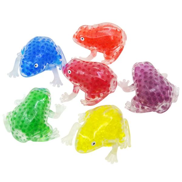 Squishy Frog Fidget Toy Water Beads Squish Ball Anti Stress Venting Balls Funny Squeeze Toys Stress Relief Descompresión Juguetes