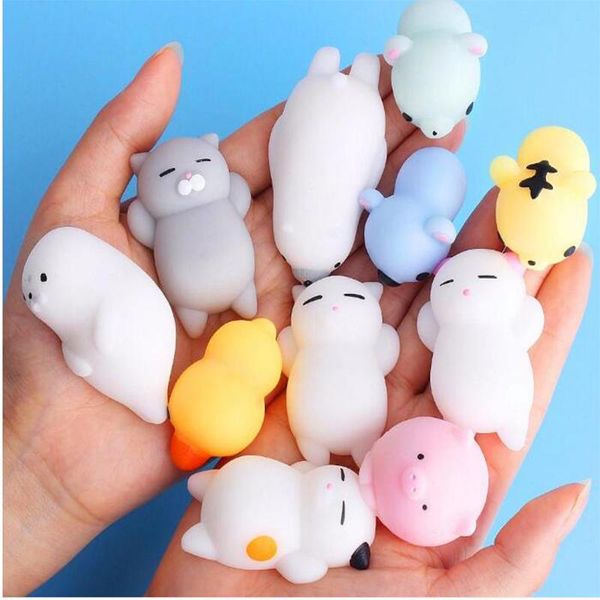 Juguete de descompresión Min Change Color Cute Cat Antistress Squishy Ball Squeeze Mochi Rising Abreact Soft Sticky Stress Relief Regalo divertido Juguete DLH315