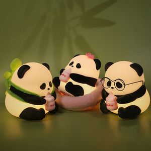 Squishy Panda Night Light Baby, kleurveranderende dimbare LED -lamp, 4in kawaii panda, schattig decor voor slaapkamer, oplaadbaar bed touch touch soft lamp sfeer cadeau