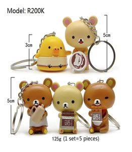 Squishy Rilakkuma Version alimentaire porte-clés sac pendentif breloques résine synthétique 5 pièces pour bureau maison bureau jouet voiture key7209908