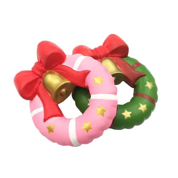 Squishyfun Christmas Jingle Bell Donut Squishy 13cm Regalo Regalo Renando lento Paquete Original Decoración suave Juguete