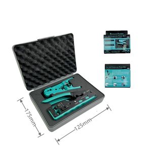 SR RJ45 Pass Through Crimp Tool Kit Ethernet Crimper Cat5 Cat5e Cat6 Cat6A Cat7 Crimping Tool Kit RJ45 RJ11 Wire Strippe