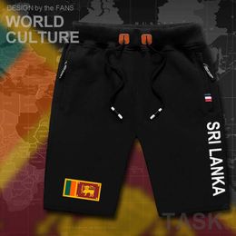 Sri Lanka Lankan Heren Shorts Strand Man Heren Board Shorts Vlag Workout Rits Pocket Zweet Bodybuilding Katoen Lka Ceylon X0601