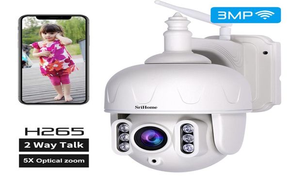 SRICAM SH028 30MP Cámara IP al aire libre impermeable 5x óptico Zoom Wifi Camera 360p2p 2way Audio Vigilancia inalámbrica CCTV PTZ6857371