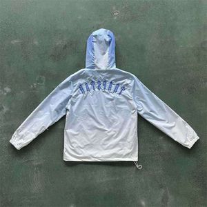 SS Hot Sell Men Jacket Trapstar Irongate T Windbreaker Blue Grdient Blue Top Quality Broidered Femmes Mabillage Tailles