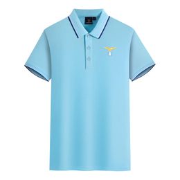 Polos SS Lazio pour hommes et femmes, T-shirt de sport respirant à manches courtes en coton mercerisé, avec revers, LOGO personnalisable