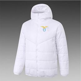 SS Lazio Heren donsjack met capuchon, wintervrije tijd, sportjas, volledige ritssluiting, sport, buiten, warm sweatshirt LOGO Custom