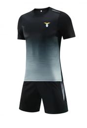 SS Lazio Herren Trainingsanzüge Sommer Freizeit Kurzarm Anzug Sport Trainingsanzug Outdoor Freizeit Jogging T-Shirt Freizeit Sport Kurzarmshirt