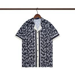 ss LUXURY Camisas casuales para hombres Estampado de letras Camisas hawaianas para mujeres Playa suelta Junto al mar Todo con estilo callejero Moda Manga corta m 3xll