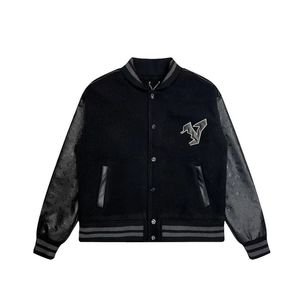 ss veste de baseball pour hommes veste de designer veste pour hommes coton épais cuir floqué épissage uniforme de baseball à la mode sport décontracté même vêtements de couple