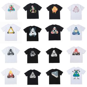 SS New Alace Tees Camiseta con estampado de grafiti triangular para hombres y mujeres Camiseta clásica holgada de manga corta de algodón puro Camiseta de media manga Ropa superior