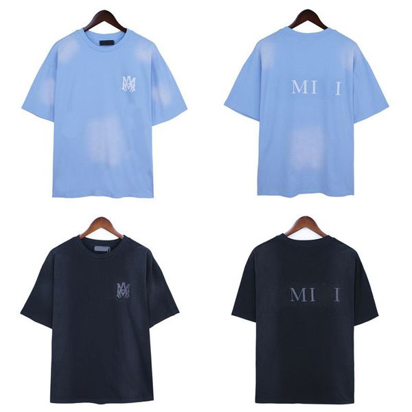 SS New Miri T-shirt Pur Coton Lettre Étoile Embellissement T-shirts Imprimés Étincelants Col Rond Sport Lâche Mince Demi Manches T-shirts Haut à Manches Courtes pour Hommes et Femmes