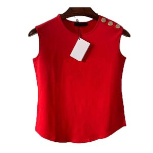 SS TOP Dames T-shirt Camis Tanks Kleding Vest Tank Designer Women T Shirts Printbrief Hoogwaardige Zomer Mouwloze T-stukken Kleding Actieve korte mouw Rode maat S-XL